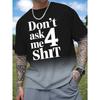 T-shirt Casual Lâche à Manches Courtes Nouveau pour l'Été Décontracté Polyvalent Créatif Amusant Lettre Impression 3D Homme Lâche Col Rond T-shirt