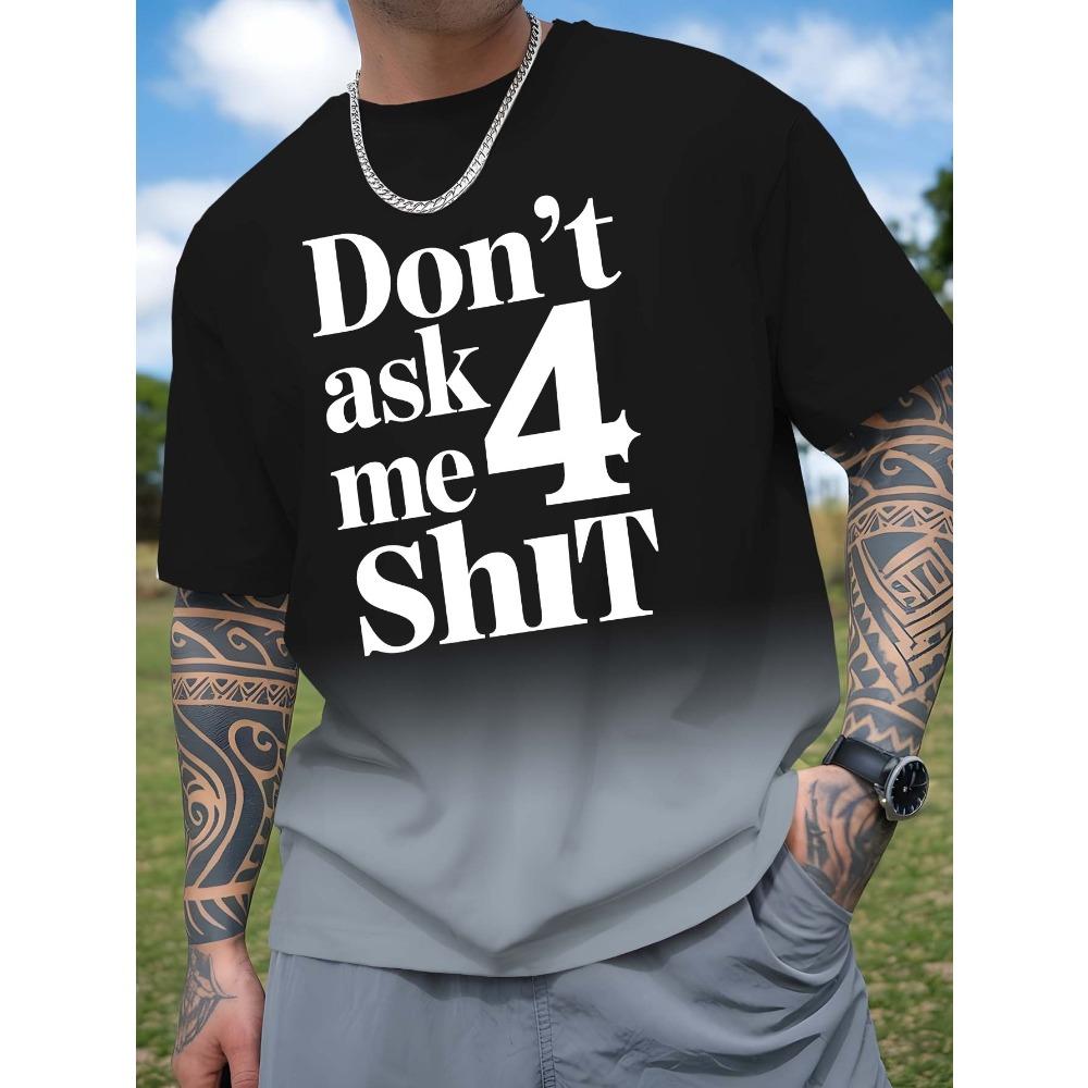T-shirt Casual Lâche à Manches Courtes Nouveau pour l'Été Décontracté Polyvalent Créatif Amusant Lettre Impression 3D Homme Lâche Col Rond T-shirt