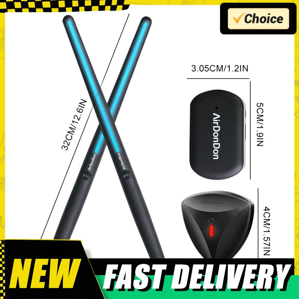 Tragbares Air Drum Set Luft Elektronische Drumsticks Fußsensor Bluetooth Air Drum Adapter Elektronisches Schlagzeug für Kinder Anfänger