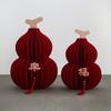 3D Chinese New Year Paper Honeycomb Ornaments Spring Festival Paper Gourd Ornament Xmas Party Decor Paper Gourd Desktop Vase