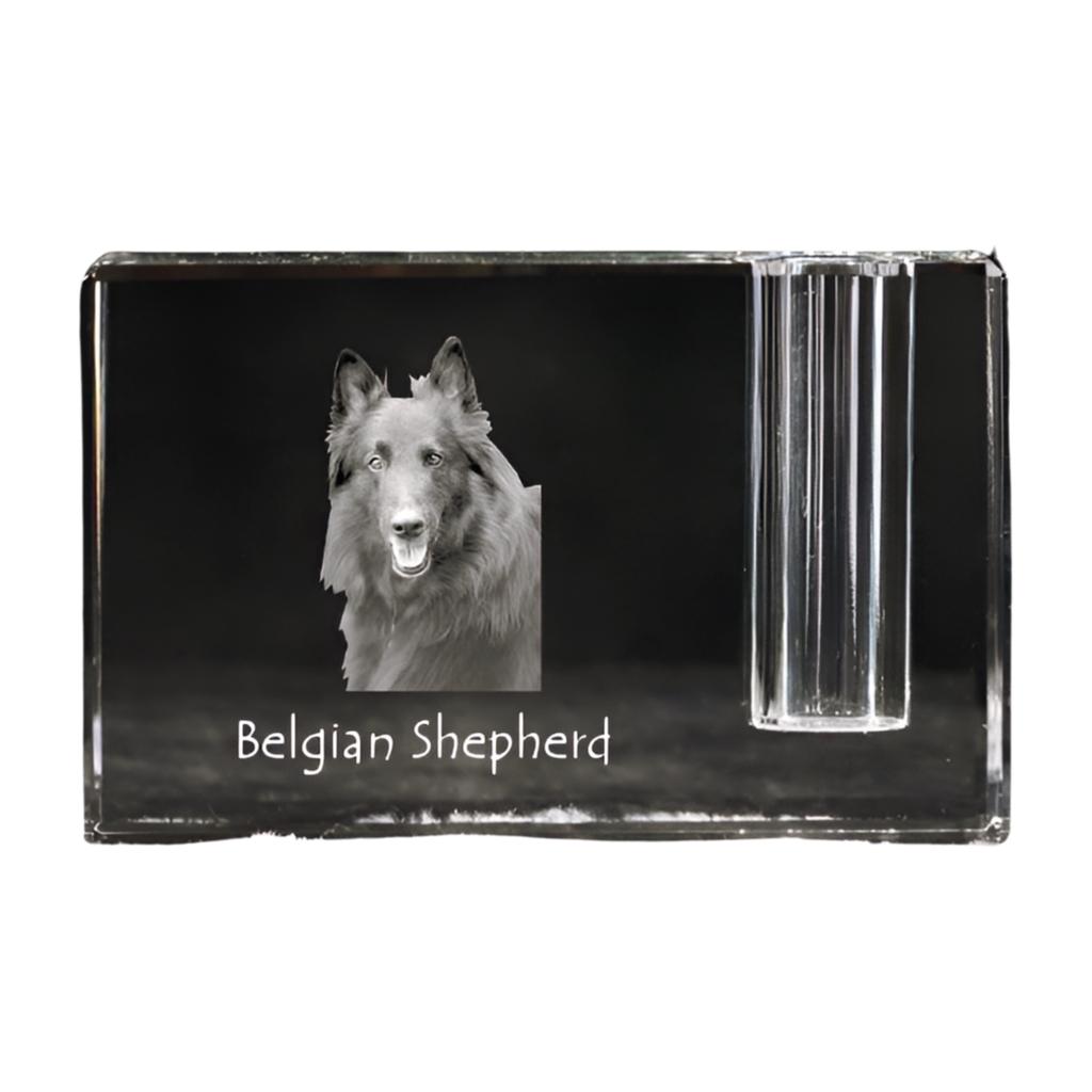 Belgian Shepherd Dog, Belgian Sheepdog – Pen stand, crystal organiser with dog photo | Art-Dog