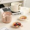 Piattini per salse in ceramica ad alta temperatura ispessita – Set di piattini rotondi per condimenti, salsa di soia, aceto e poggi bacchette