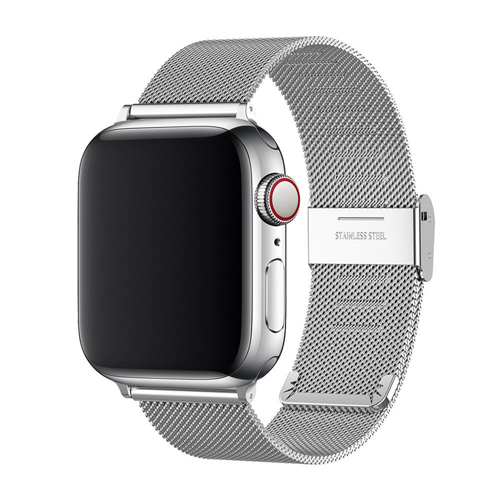 

Compatible Apple Watch S9 Milanese Stainless Steel Strap Small серебряный