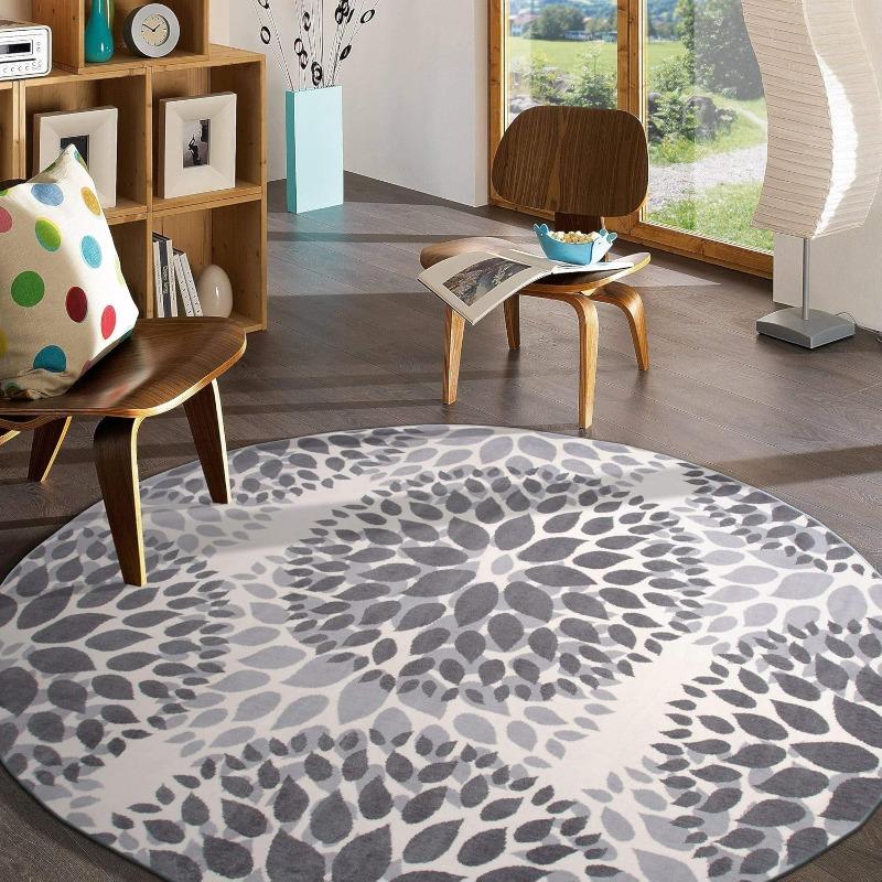 Watercolor Flower Round Carpet Bohemian Style Living Room Rug Living Room Cloak Room Chair Non Slip Mat Home Decoration