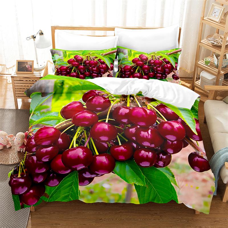 Sweet Cherry Bedding Set Lovely Kid's Duvet Cover Boys, Quilt Cover Girls Room Gorgeous Bedding King/Queen Duvet Cover Set