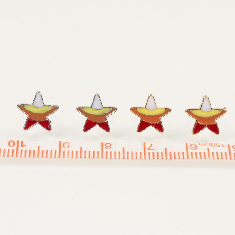 S925 Silver Needle Temperament Star Stud Earrings Color Star Style Trendy Versatile Niche Design Earrings Women's Ears