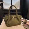 Niche design suede portable tote bag trendy retro wing bag pleated large capacity underarm shoulder bag
