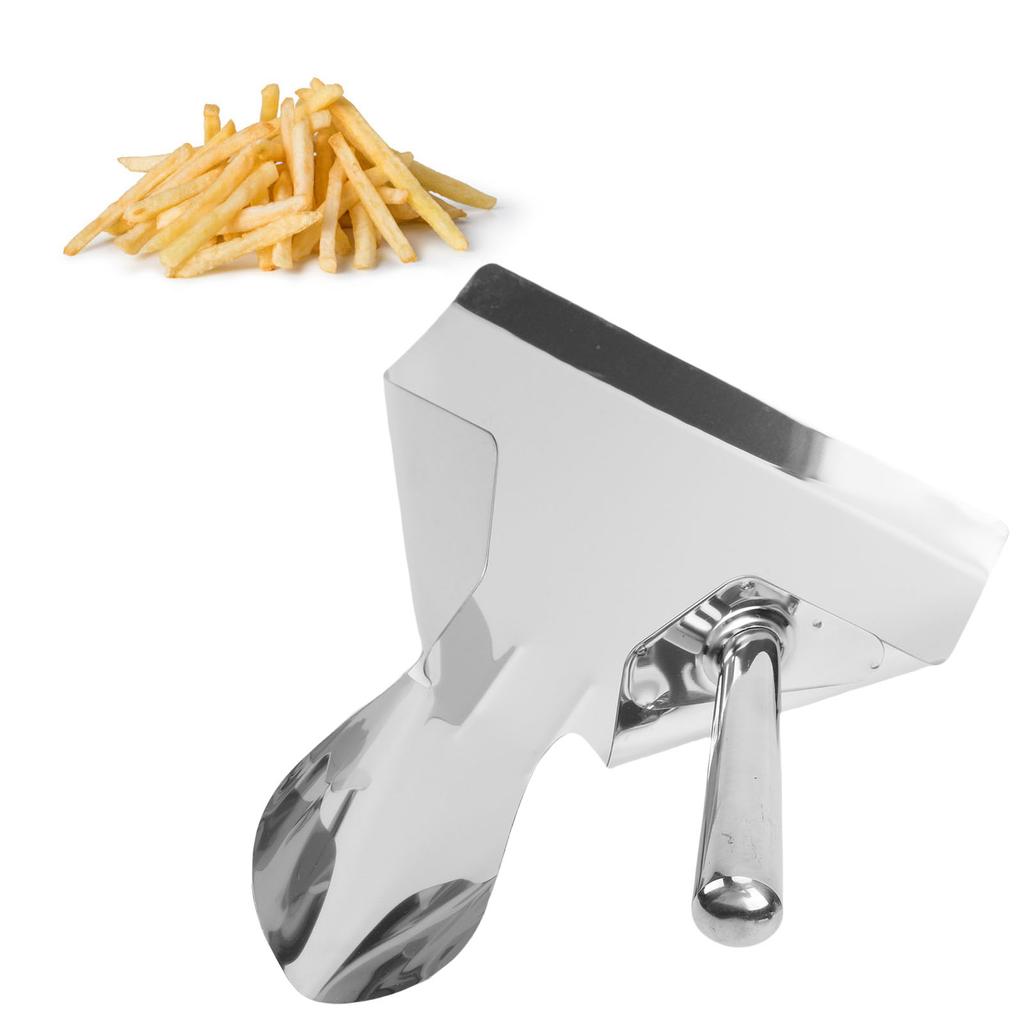 French Fry Popcorn Scoop Stainless Steel Quick Fill Commercial French Fry Bagger with Single Handle for Snacks Desserts Ice