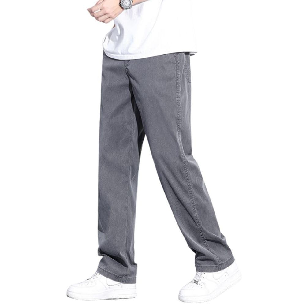 Summer Casual Cool Wide Leg Tapered Loose Quick Moisture Plus Size Men's Pants, Pants, Fit, Drying, Comfortable, Lightweight, Breathable, Wicking,