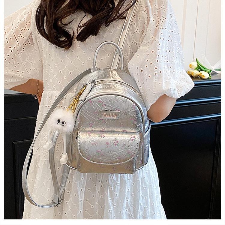 Оригинальный дизайн Простой Универсальный Новый Китайский Школьный рюкзак Женский Повседневный Преппи Стиль Рюкзак Дофаминовый Модный 20x11x22 single package серебряный