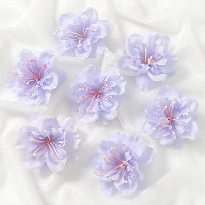 

10/20Pcs 6cm Silk Artificial Cherry Blossom Head for Home Room Dceoration Bridal Wedding Decoration DIY Wreath Accessories 10Pcs світло-фіолетового кольору
