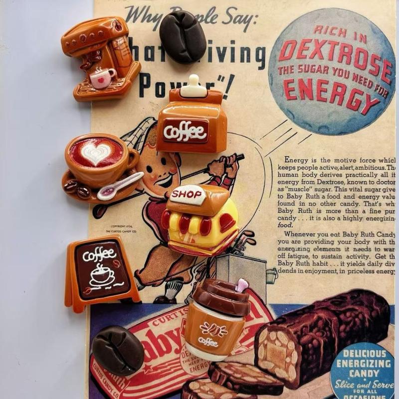 

8 шт. Магнит на холодильник Подарки Милый Домашний Декор Имитация Игрушка Кофейное Зерно Кофеварка Декор Магнитная Наклейка на Холодильник United States