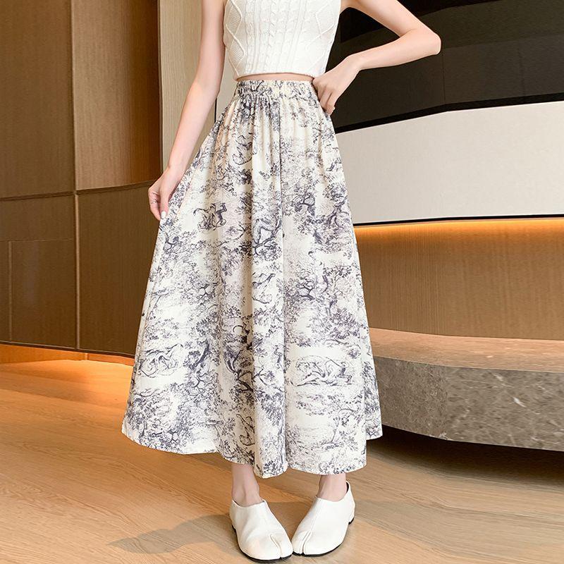 Tie-dye Wide-leg Culottes Women's Summer New New Chinese Ice Silk Chiffon Thin Small National Style Skirt