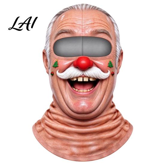 Winter Full Head Cover Christmas Face Print Ski Mask Realistic Balaclava for Men Cold Weather Women Windproof Cycling Riding Snowboarding