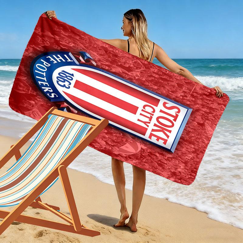 SCFC Logo Beach Towel, Large Soft Quick Dry Towel for Beach Camping Swimming
