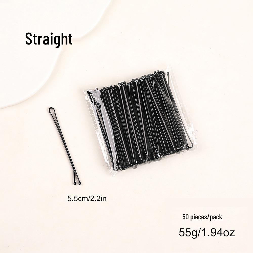 Simple Black U-Shaped Hairpins: Small Steel Clips for Women's Hair