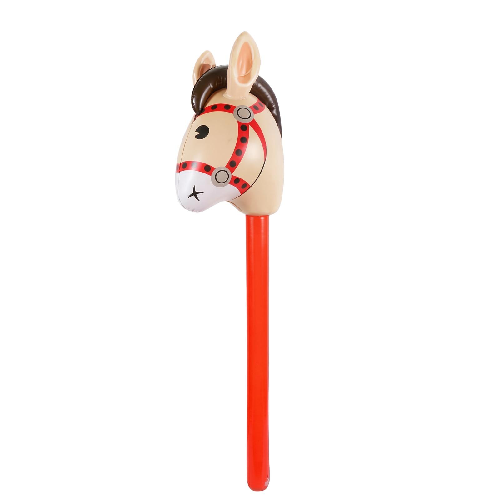 

Inflatable PVC Horse Head Stick Toy for Children Durable Lightweight Soft Material Safe for Indoor Outdoor Play Suitable for Kids Entertainment One Size