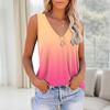 Printed V-neck Sleeveless Plus Size Women Shirt Summer New Fashion Floral Elegant Blouse Women Vintage Casual Office Lady Shirts Tops 24049