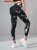Schnelltrocknende, nahtlose Yogahose mit Batikmuster – Hüfthebende und elastische Fitnesshose