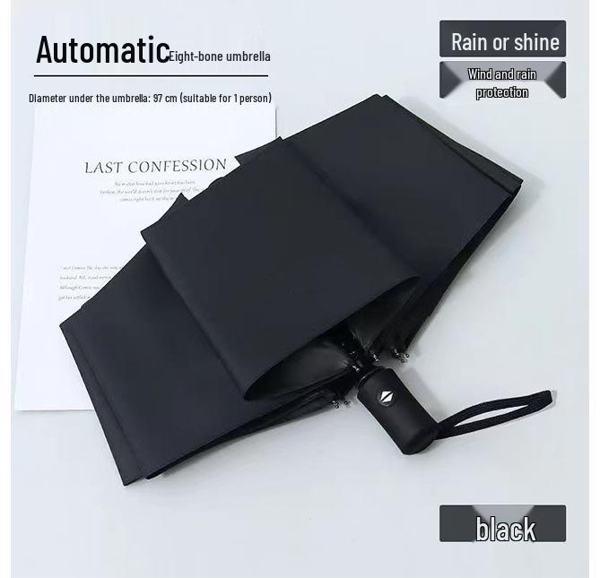 Parasol przeciwsłoneczny UV Auto Open Black Glue - Własne logo, Ochrona przed promieniowaniem UV, Spersonalizowany prezent