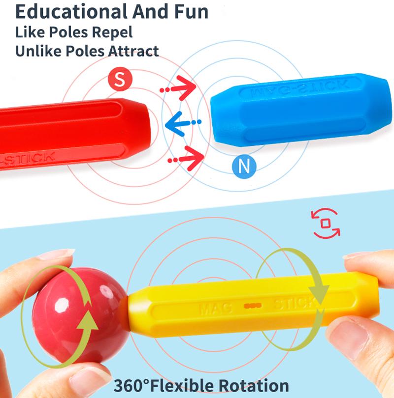Magnetic Building Blocks Game Toy Magnets Construction Set Magnetic Sticks Rod Montessori Educational Toy for Children