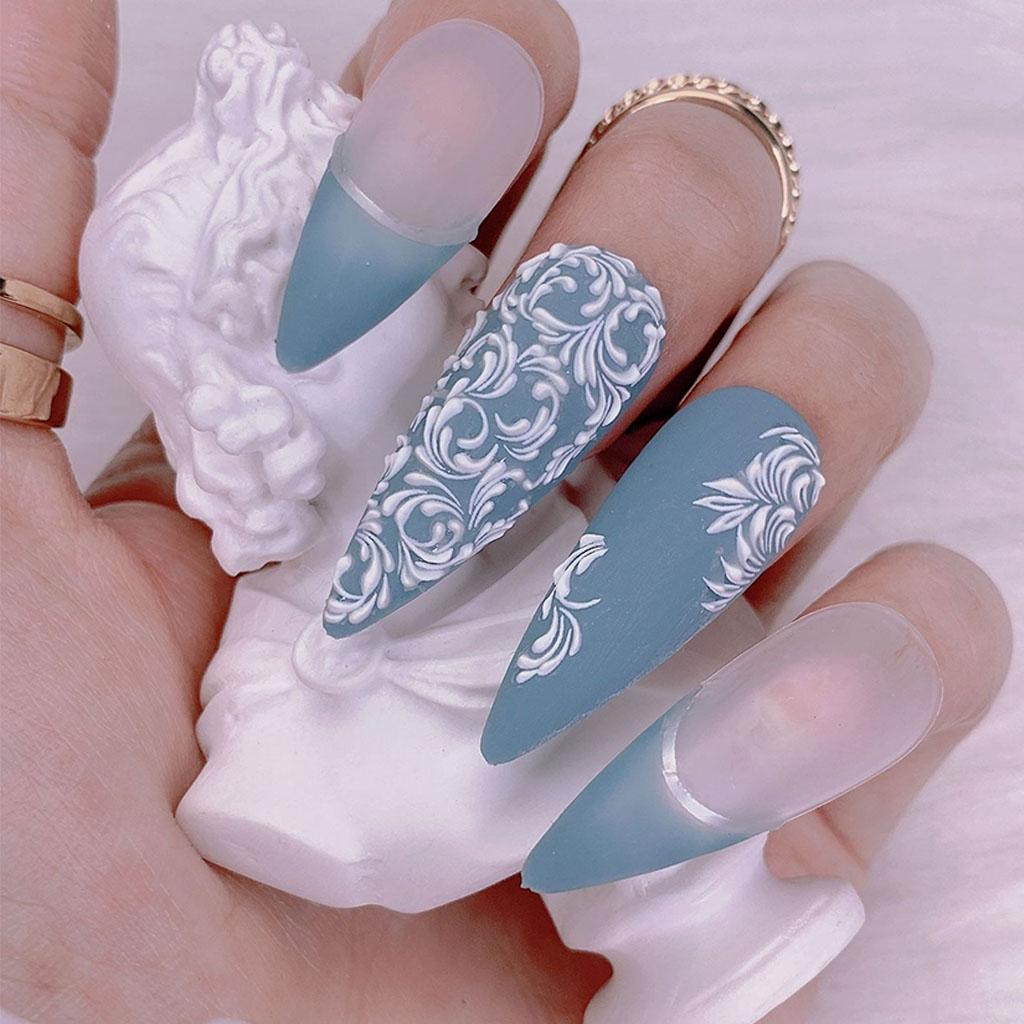 Self Adhesive Snowflake Pattern Nail Art Christmas Nail Stickers White Stickers For Nails Christmas Snowflake