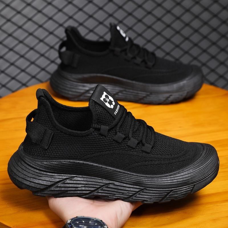 New men's shoes breathable fly-woven trend versatile men's casual sports shoes one pedal foreign trade soft-soled mesh shoes