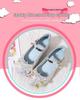 Girls' Blue Crystal Princess Heels - Spring/Autumn Non-Slip Fashion Shoes with Flower Detail for Kids