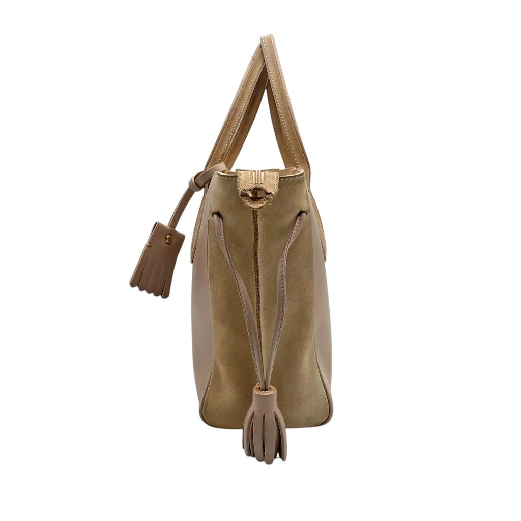 Used Longchamp Tote Bag / Handbag PenelopeTote Bag Light pink/beige leather/Suede Women