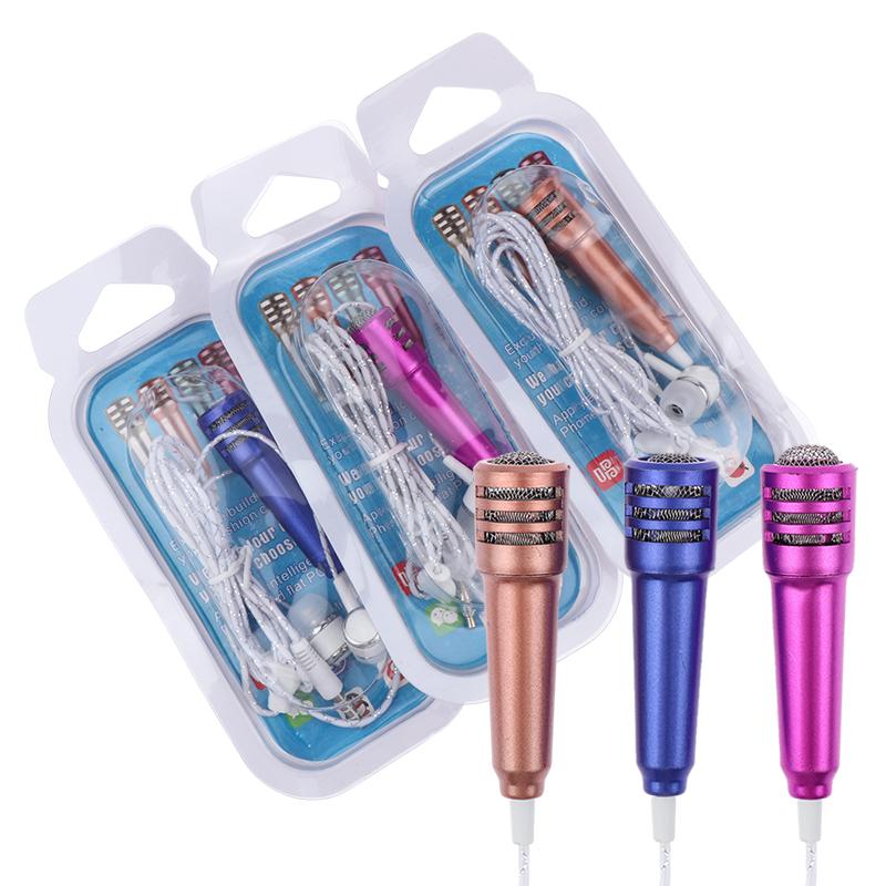 Mini Microphone 3.5Mm Portable Karaoke Mic All-In-One Earphone Stereo Wired Headphone In-Ear Headset Phone Singing Artifact