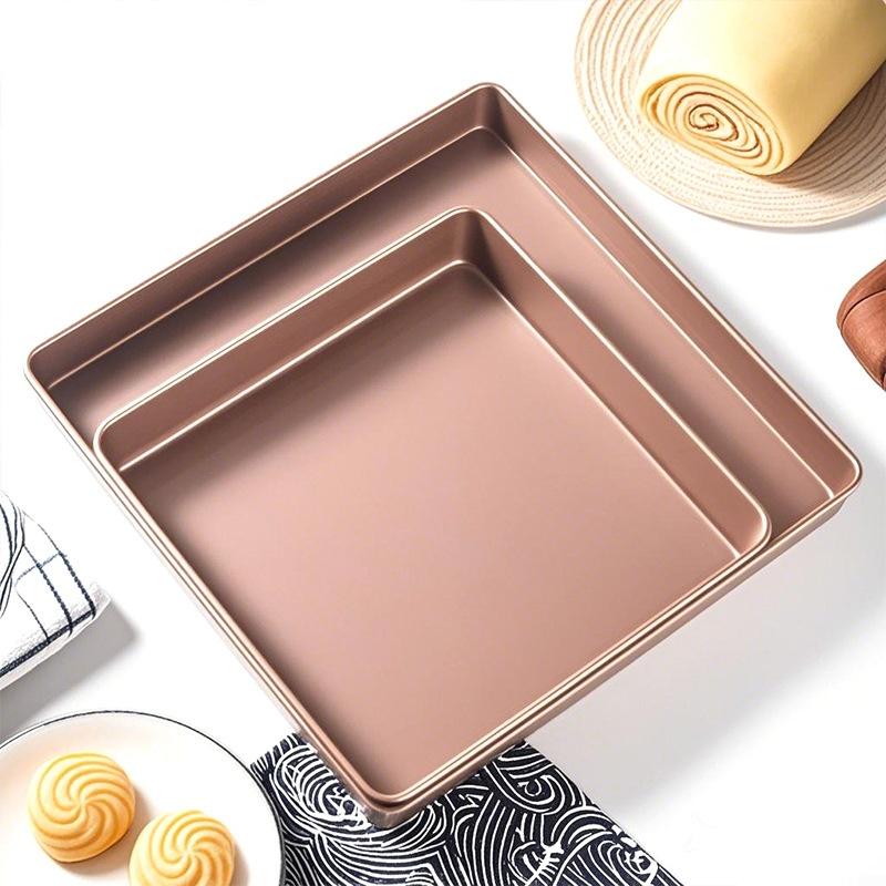 22/28cm Square Non-Stick Baking Pan Thickened Carbon Steel Cake Baking Sheet Tray Cookies Pizza Bread Cake Mold Bakeware Tools