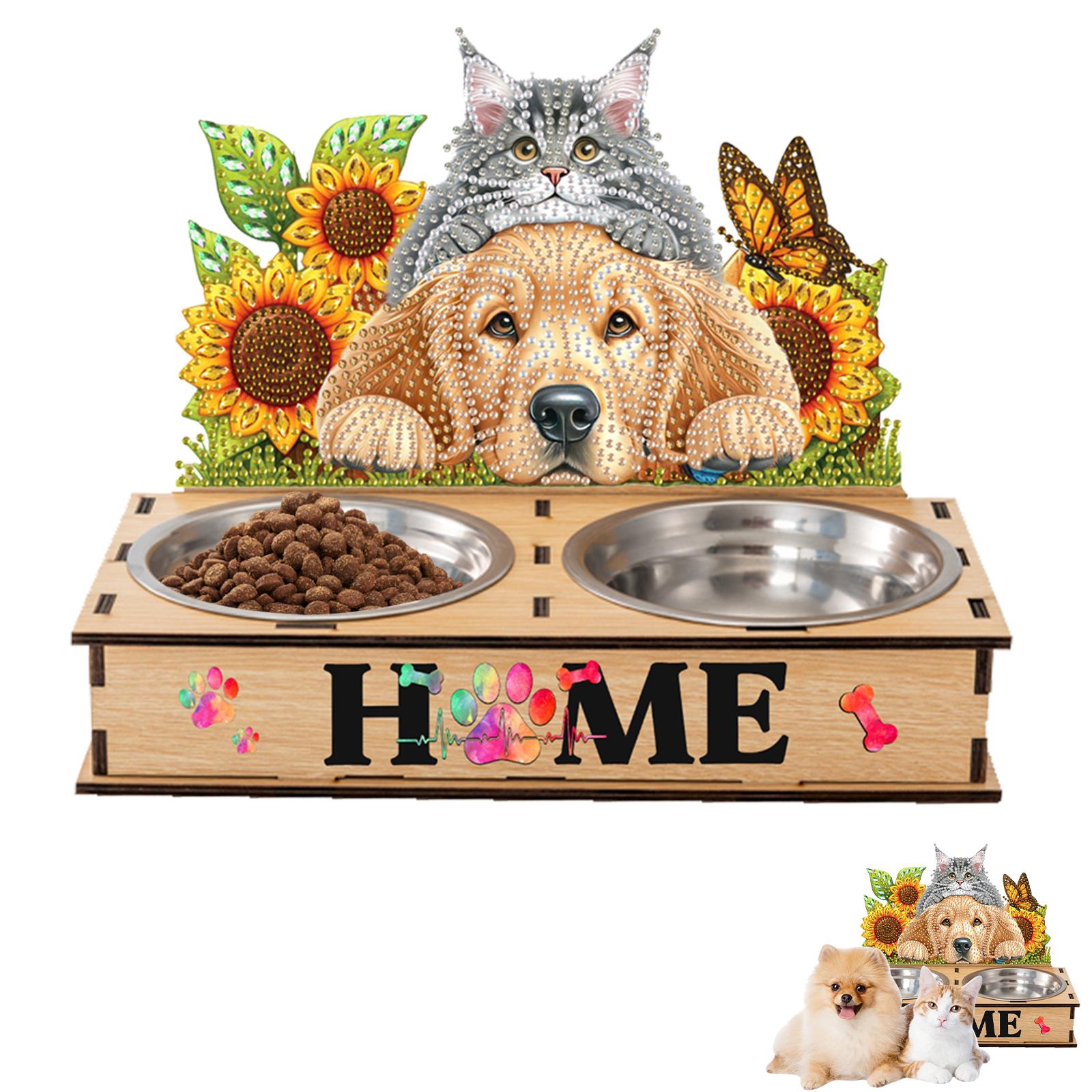 

Diamond Food Bowl Art Projects 5D DIY Diamond Painting Water Feeder Diamond Painting Pet Feeder Making Kit for Small Medium Pets