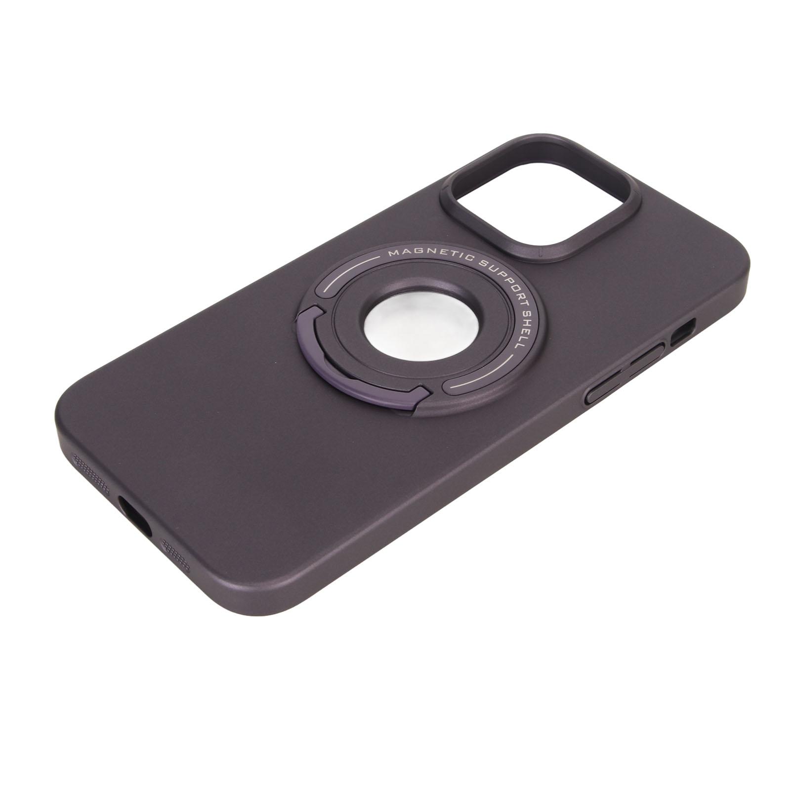 Magnetic Phone Case PC Matte Anti Drop Protective Phone Cover with Bracket for IOS 14Pro Purple