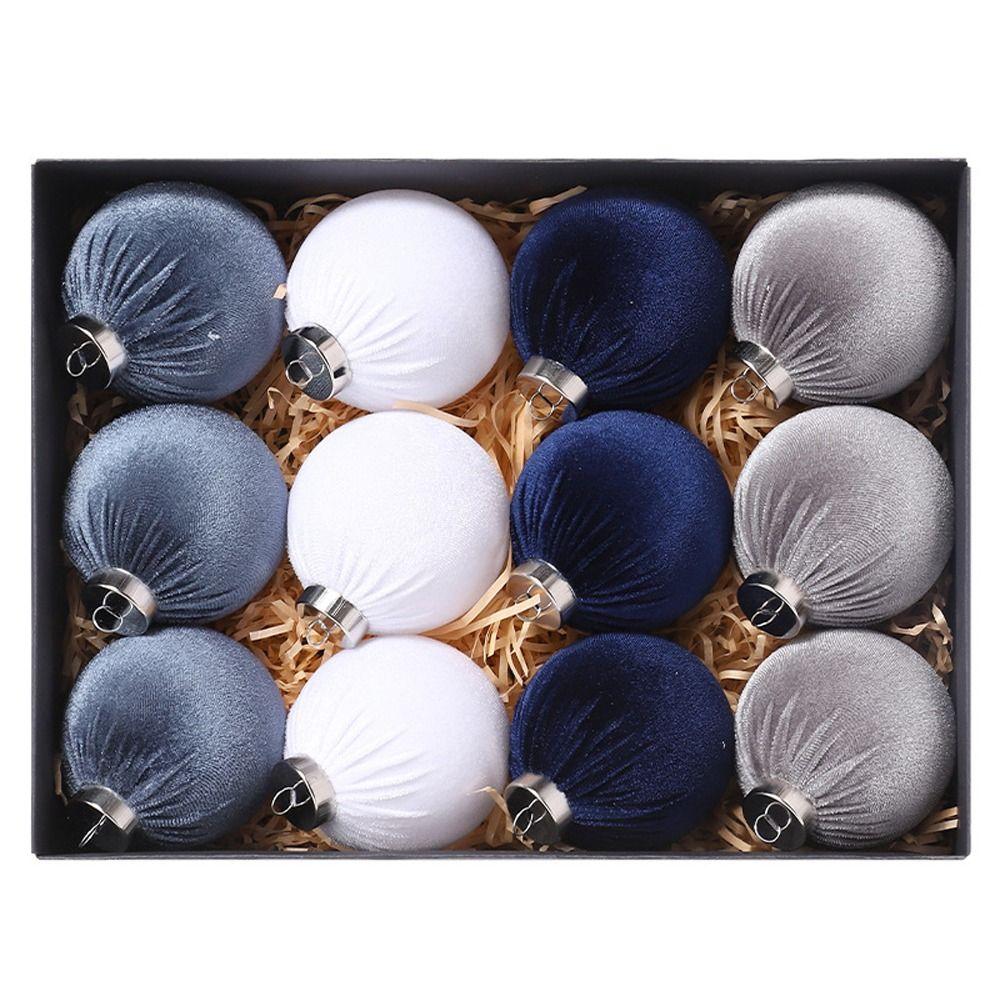 

12шт 8см бархатные новогодние шары набор пластиковых красных зеленых рождественских стекающихся шаров подвеска фестиваль елочные украшения синий