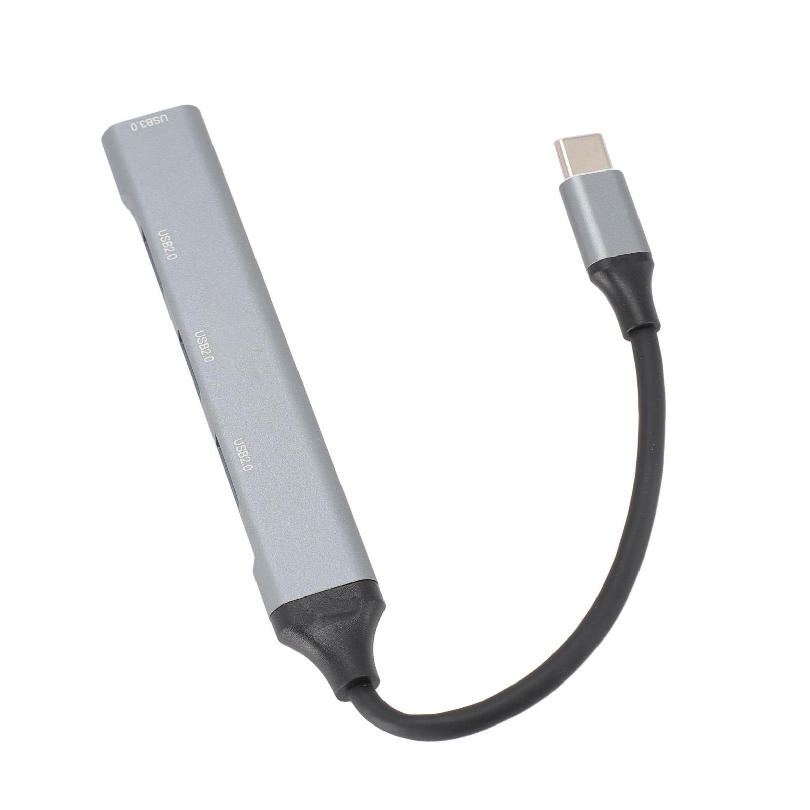 4 Port USB Hub 5Gbps High Speed Data Transfer Aluminum Alloy Shell USB C to 3 USB 2.0 and 1 USB 3.0 Hub Splitter