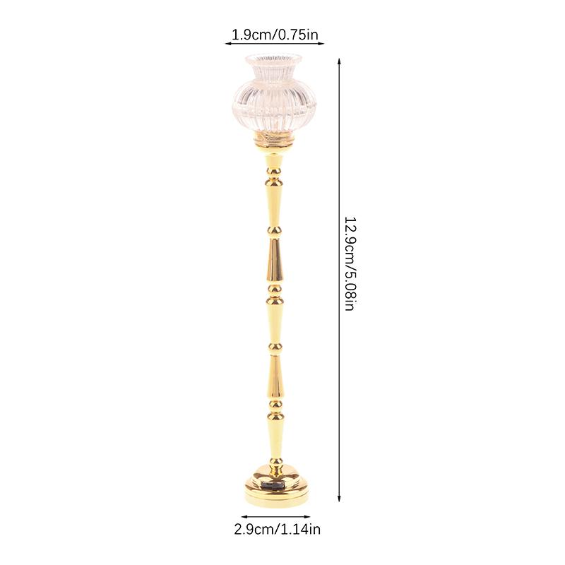 1/12 Dollhouse Miniature Floor Lamp Flower Shape Led Lamp Model Doll Home Lamp Furniture Decoration Toy Micro Scene Ornament