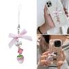 Elegant Beaded Keychain Acrylic Alloy Phone Charm Colorful Keyring Unique Bag Charm Fashionable Key Chain Accessory