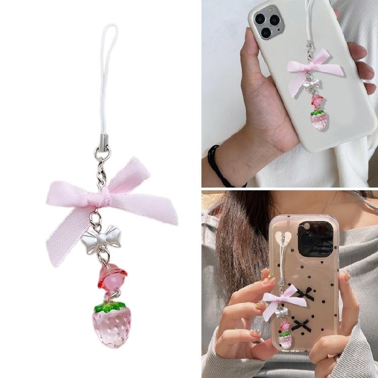 Elegant Beaded Keychain Acrylic Alloy Phone Charm Colorful Keyring Unique Bag Charm Fashionable Key Chain Accessory