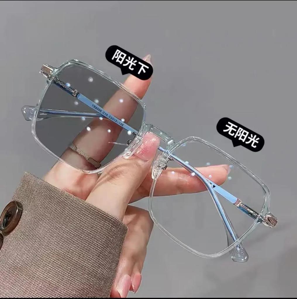 Large Frame Reading Mirror Photochromic Anti Blue Light Reading Glasses for Men Women Fashion Trend Personalized Brand Design