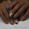 Neue Herbst/Winter Colorblock Nagellack-Sticker: Milchweiß, Blau, Grau, Karamell, Orange