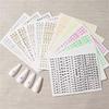 Random 5pcs Gold Silver Nail Art Decal Stickers Mixed Shapes Design Self-adhesive Sticker Acrylic Manicure Decorations Accessory