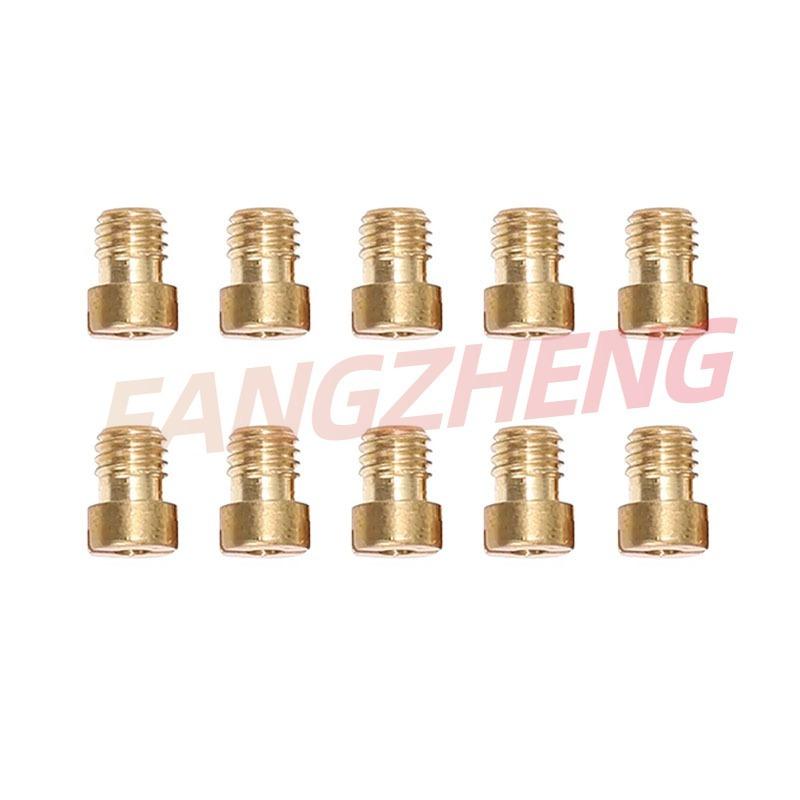 10pcs Pack of Carburetor Main Jet M6 6mm Thread For DellOrto BGM Motoforce PHNL/PHVA/PHBH/PHBL/PHBN/PHVB Carb Injector Nozzle