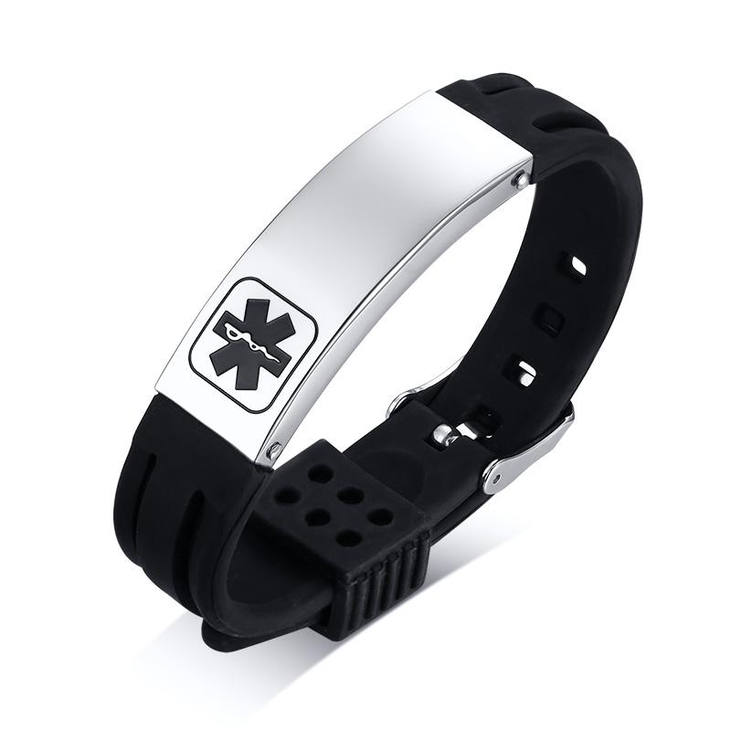 Engraving Custom ICE Text Name Medical Alert Bracelet Women Men Emergency Remind Jewelry Personalize Medical Alert ID Bracelets