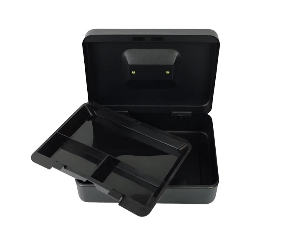Black Steel Cash Box with Key Lock Hdwr Hd-Cb15