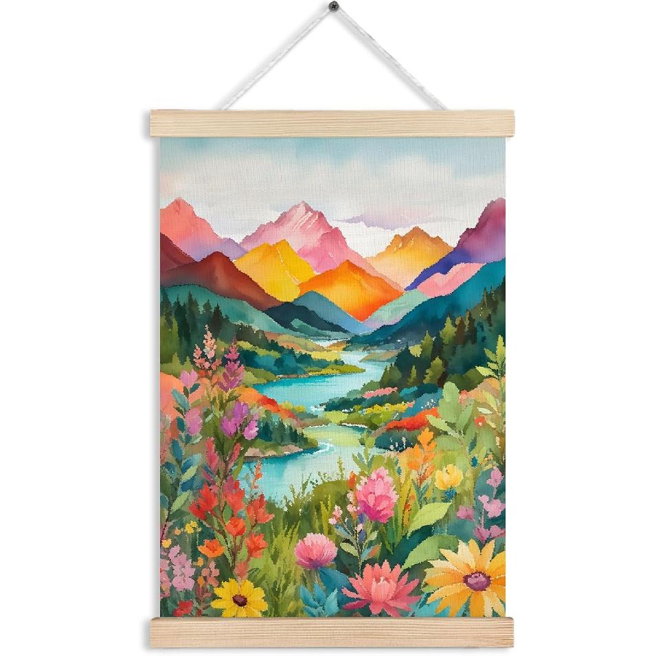 RYVJU Traditional Japanese Temple Wall Art Poster Hanger Frame, Japanese Room Decor, Asian Spiritual Nature Landscape Wall Decor Canvas Prints for