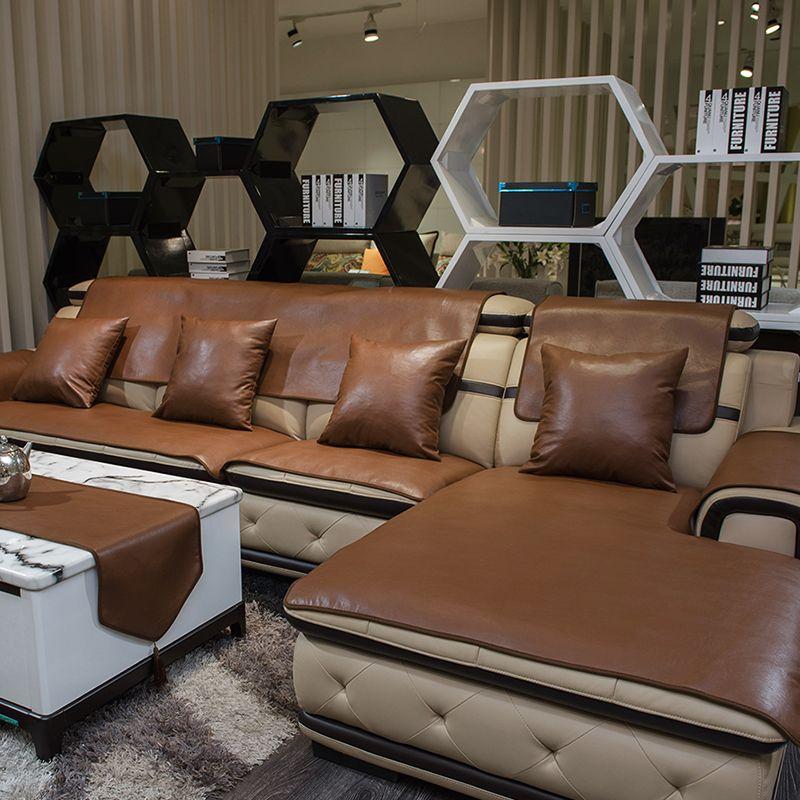 

of Urine Leather Sofa Cushion Fabric Seat Cover Cover Full Cover Non Slip Scandinavian Light Luxury and Simplicity Modern All Year Round Neutral Coffee 50 * 50cm