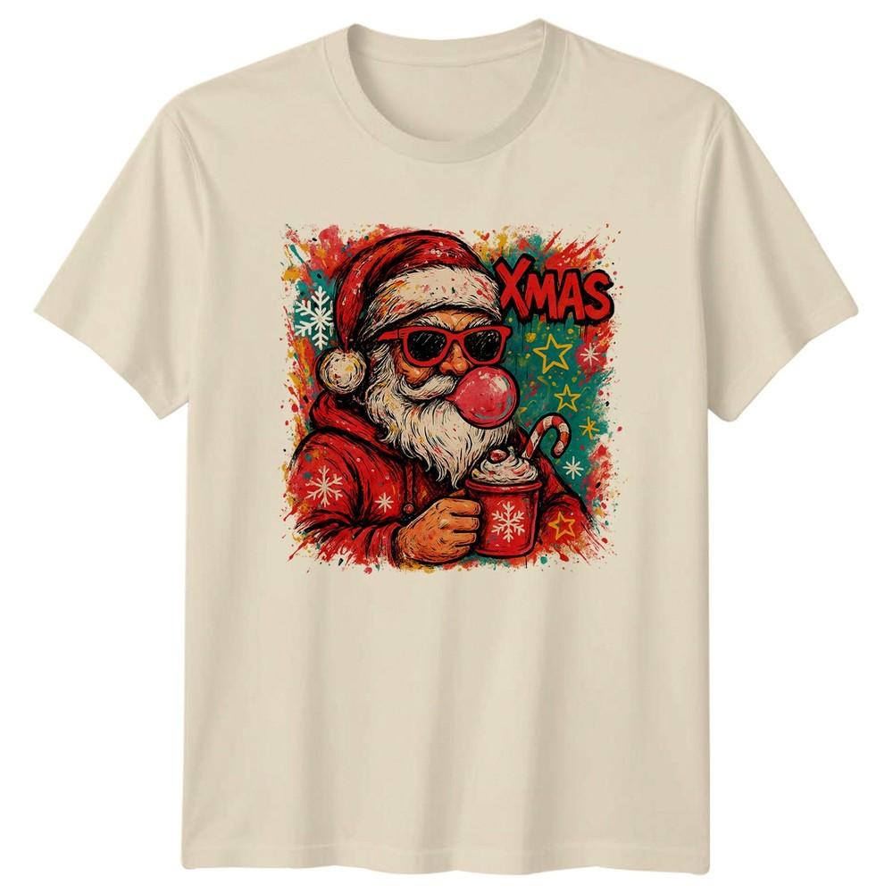 Xmas Santa Sunglasses Christmas Holiday Unisexs Unisexs Graphic Tee Fun