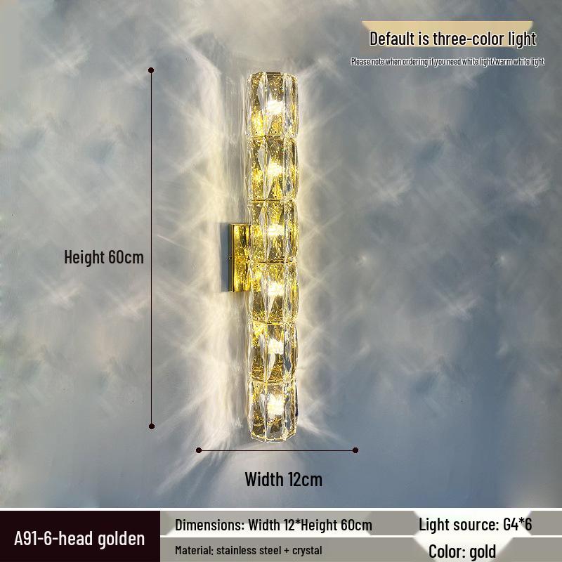 Elegant Crystal Wall Lamp: Minimalist Design for Bedrooms, Living Rooms, Stairs, and Hallways