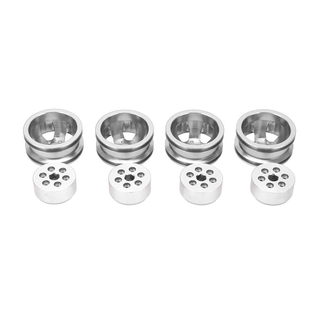 RC Wheel Rim Hub Aluminum Alloy for WPL Fj40 C14 C24 B14 B24 B16 B36 1 16 Model VehiclesSilver