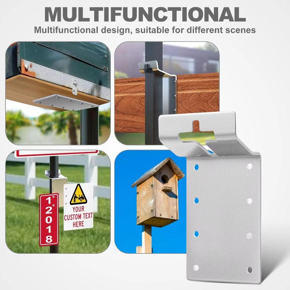 Iron 3 Inch T-Post Mounting Bracket Sturdy T-shaped Post Brackets  Mailbox Signs Installation